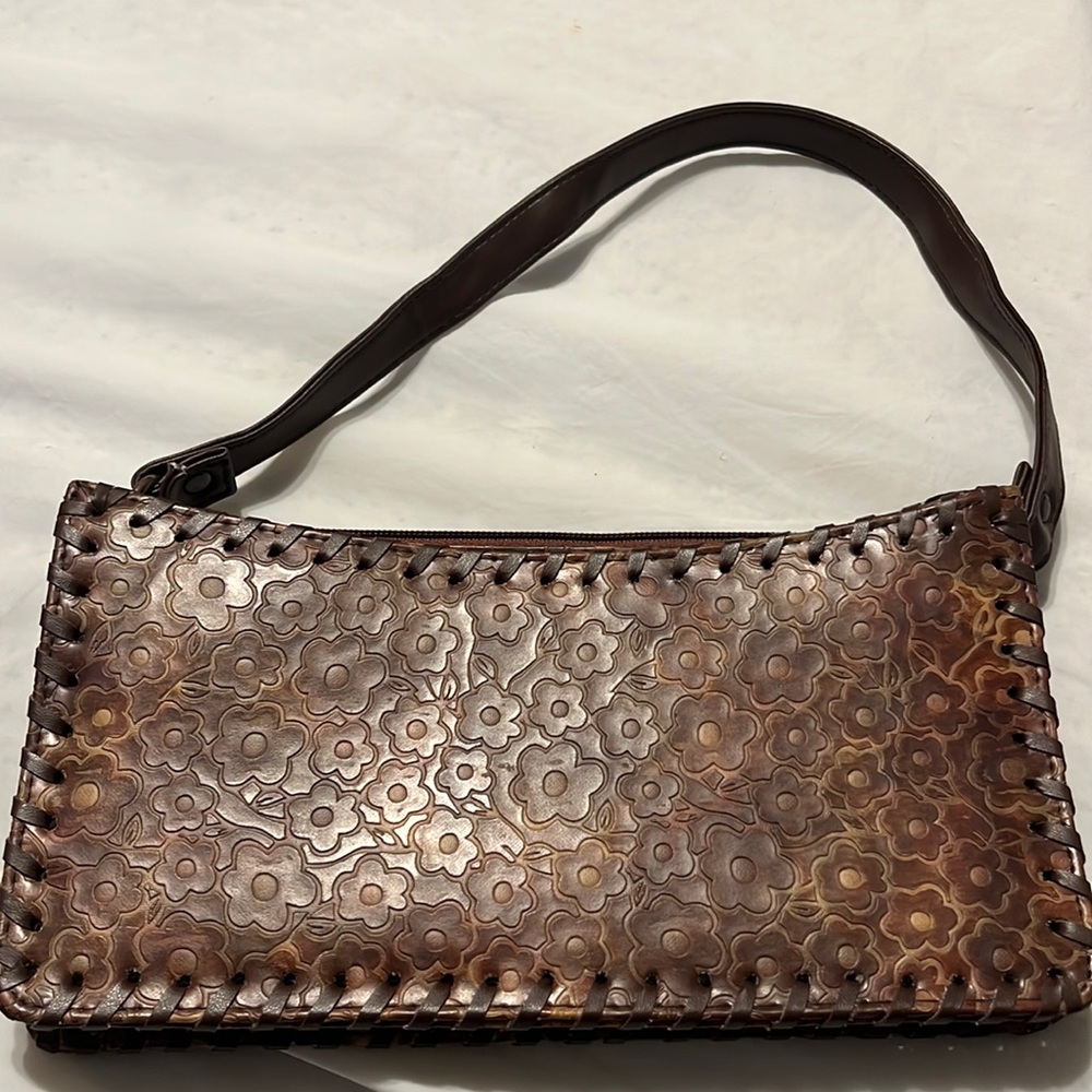 Brown flower purse